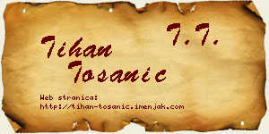 Tihan Tošanić vizit kartica